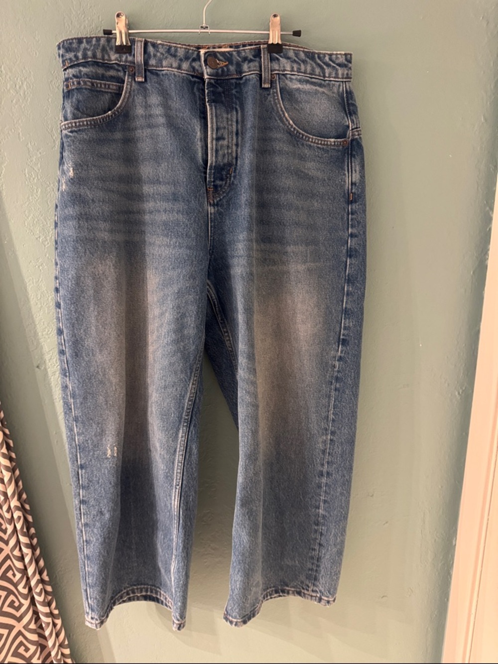 Free People Vintage Light Blue Barrel Leg Jeans